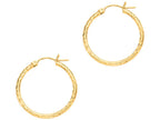 Finejewelers 14 Kt Yellow Gold 2x25mm Bright Cut Round Tube Design Hoop Earring
