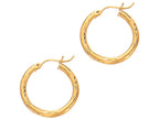 Finejewelers 14 Kt Yellow Gold 2x15mm Bright Cut Round Tube Hoop Earring