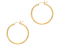 Finejewelers 14 Kt Yellow Gold 2x30mm Bright Cut Round Tube Hoop Earring