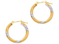 Finejewelers 14 Kt Yellow Gold 3x20mm Bright Cut Round Tube Hoop Earring