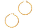 Finejewelers 14 Kt Yellow Gold 2x25mm Bright Cut Round Tube Hoop Earring