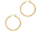 Finejewelers 14 Kt Yellow Gold 2x25mm Bright Cut Round Tube Hoop Earring
