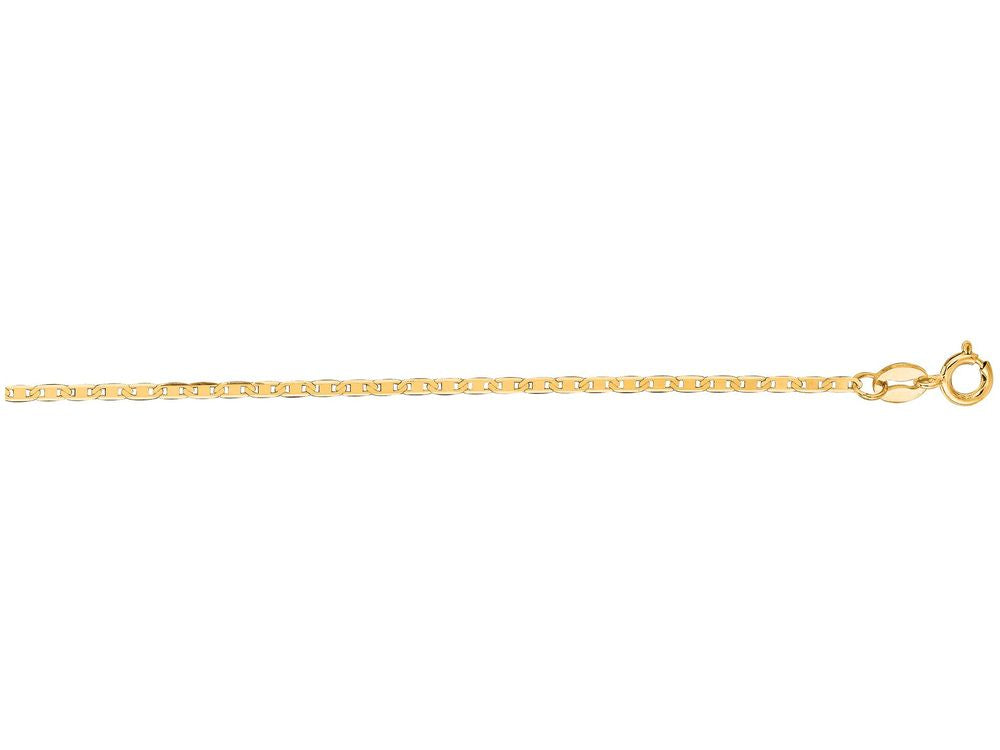 Finejewelers 14 Kt Yellow Gold 16 Inch 1.2mm Bright Cut Mariner Link Chain Necklace Spring Ring Clasp