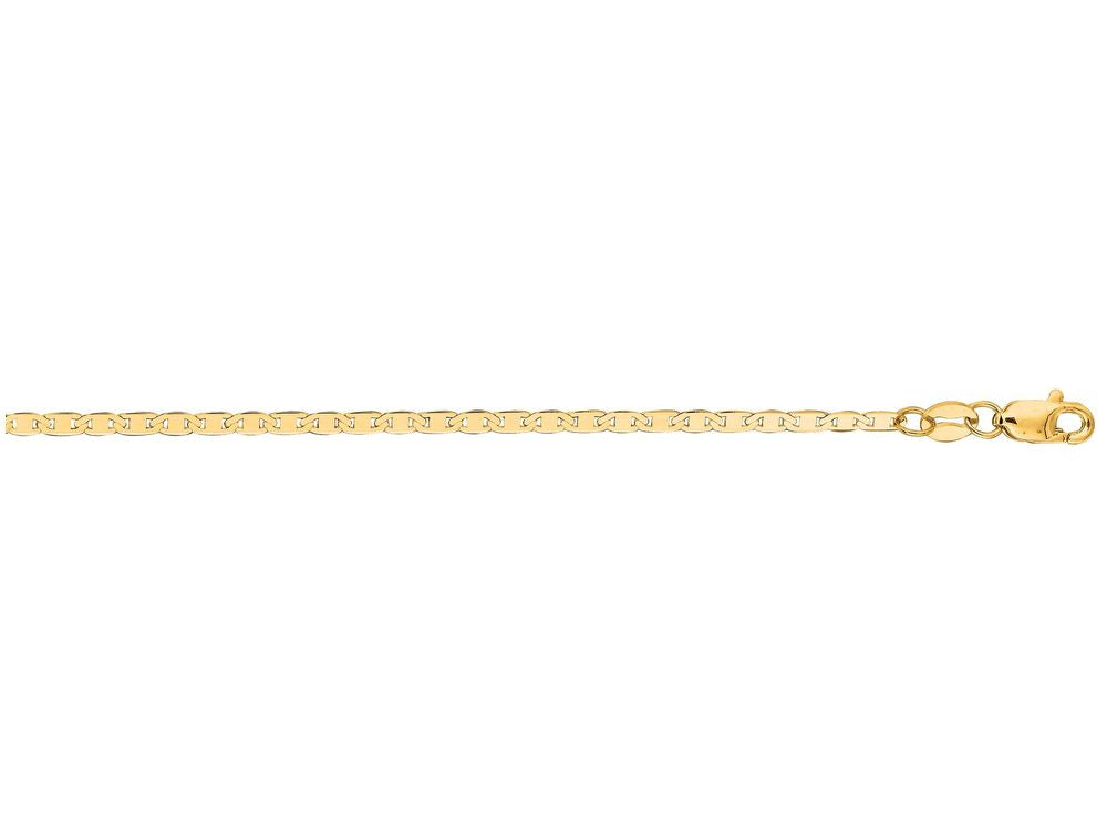 Finejewelers 14 Kt Yellow Gold 10 Inch 1.7mm Bright Cut Mariner Link Chain With Lobster Clasp