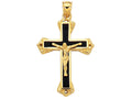 Finejewelers 14 Kt Yellow Gold Textured Fancy Black Cross With Figurine