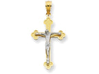 Finejewelers 14 Kt Two Tone Gold Textured Fancy Cross With Figurine
