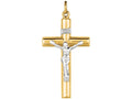 Finejewelers 14 Kt Two Tone Gold Cross With Figurine