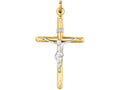 Finejewelers 14 Kt Two Tone Gold Cross With Figurine