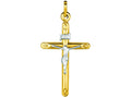 Finejewelers 14 Kt Two Tone Gold Cross With Figurine