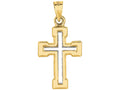 Finejewelers 14 Kt Two Tone Gold Small Cross Pendant Necklace In Cross 18 inch chain