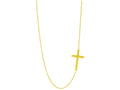 Finejewelers 14 Kt Yellow Gold 18 Inch 1.05mm Oval Ca Ble Chain Necklacecross With Jump Ring At 17 Inch