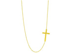 Finejewelers 14 Kt Yellow Gold 18 Inch 1.05mm Oval Ca Ble Chain Necklacecross With Jump Ring At 17 Inch