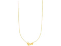 Finejewelers 14 Kt Yellow Gold 18 Inch Flat Scripted Medium Inch Love Inch On Round Rolo Chain Lobster Clasp R