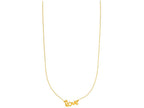 Finejewelers 14 Kt Yellow Gold 18 Inch Flat Scripted Medium Inch Love Inch On Round Rolo Chain Lobster Clasp R