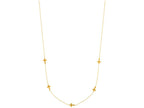 Finejewelers 14 Kt Yellow Gold 16 Inch 1 Inch 5-side Way Cross Stationed Necklace On Long Cable Chain Sp