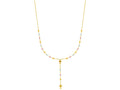 Finejewelers 14 Kt Tri Color Gold 16 Inch 1 Inch Beaded Lariet Rosary Necklace On Long Cable Chain