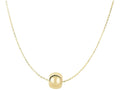 Finejewelers 14 Kt Yellow Gold 18 Inch 8.0mm Round Bead Adjustable Charm On 0.72mm Oval Link Cable Necklace W