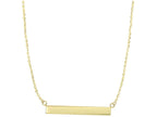 Finejewelers 14 Kt Yellow Gold 18 Inch 4 Station Sideways 1 Hanging Textured Cylinder Shape