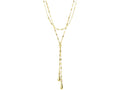 Finejewelers 14 Kt Yellow Gold 17 Inch 1.25mm 2-row Fancy Flat Mariner As Lariet Style Necklace Double 1 Inch Teard