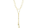 Finejewelers 14 Kt Yellow Gold 17 Inch 1.25mm 2-row Fancy Flat Mariner As Lariet Style Necklace Double 1 Inch Teard