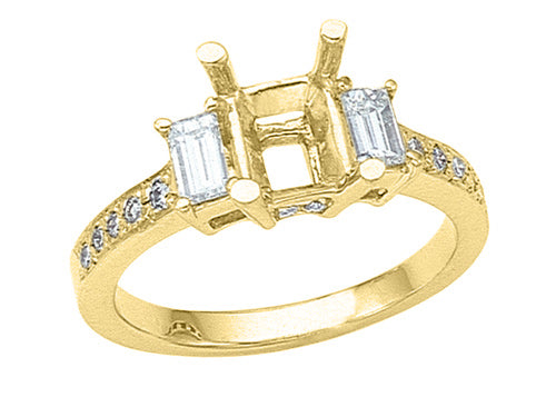 Finejewelers Baguette Diamonds Engagement Ring