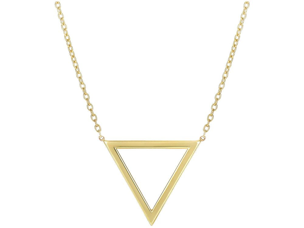 Finejewelers 14 Kt Yellow Gold 17 Inch 1 Inch 15.4-1.1mm Delta Symbol Anchor 1.1mm Oval Link Neckalce