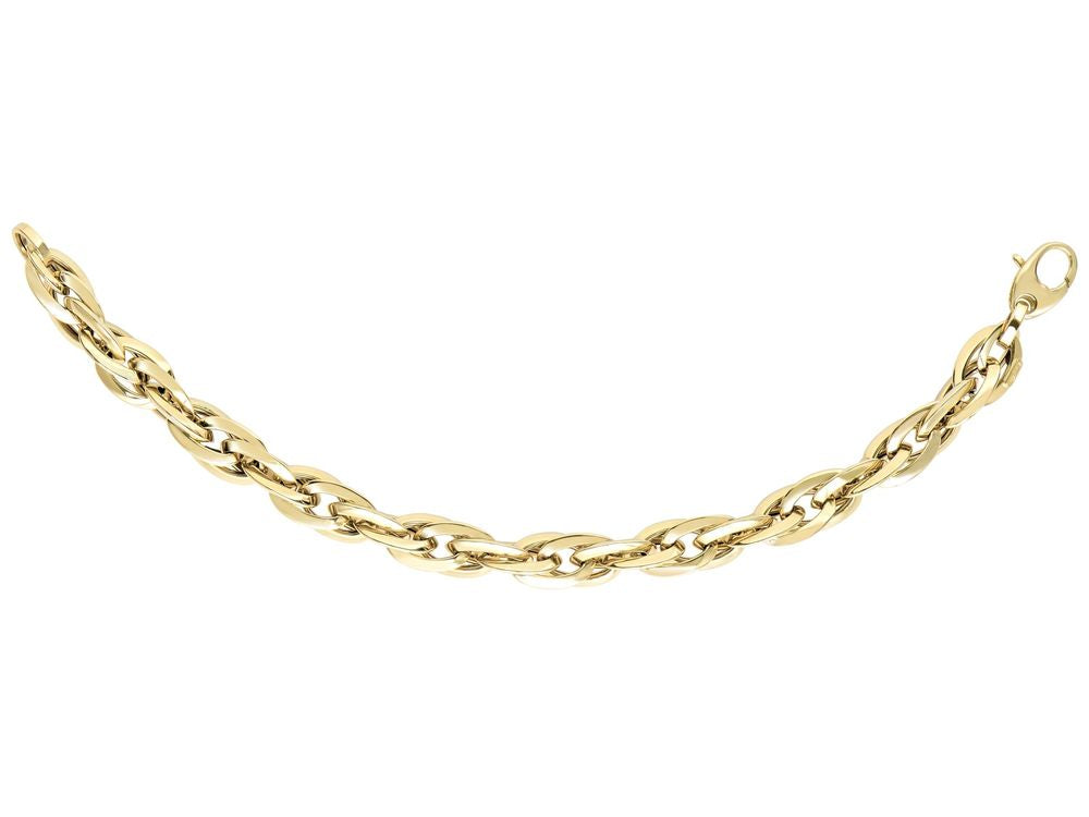 Finejewelers 14 Kt Yellow Gold 7.75 Inch 7mm Double Oval Link Fancy Bracelet With Lobster Clasp
