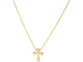 Finejewelers 14 Kt Yellow Gold 17 Inch 1 Inch Extension 8x10mm Fancy Clip Cross Pendant On 1.1mm Cable Link Necklace Wit