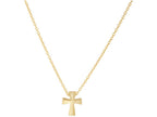 Finejewelers 14 Kt Yellow Gold 17 Inch 1 Inch Extension 8x10mm Fancy Clip Cross Pendant On 1.1mm Cable Link Necklace Wit
