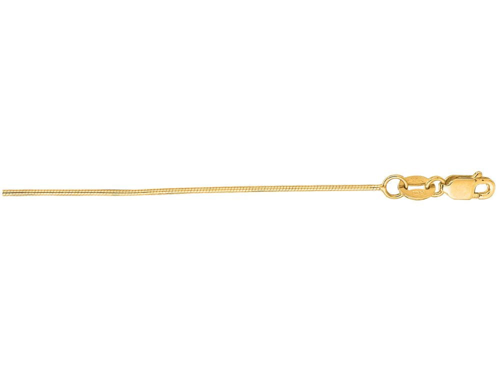 Finejewelers 14 Kt Yellow Gold 16 Inch 0.7mm Bright Cut Round Snake Chain Necklace With Lobster Clasp