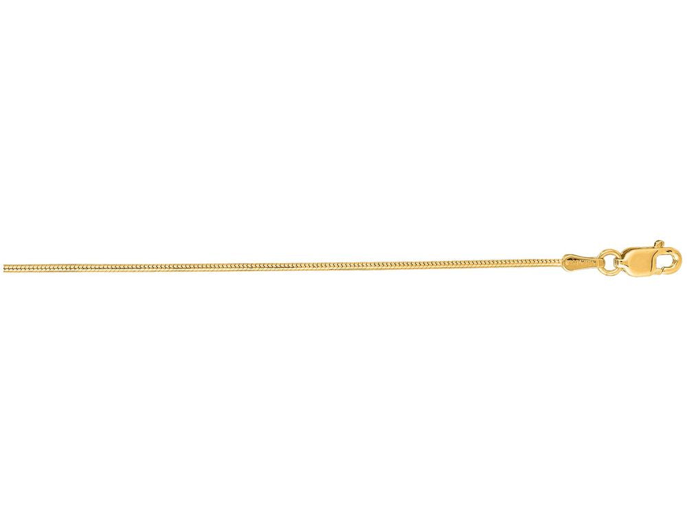 Finejewelers 14 Kt Yellow Gold 16 Inch 0.9mm Bright Cut Round Snake Chain Necklace With Lobster Clasp