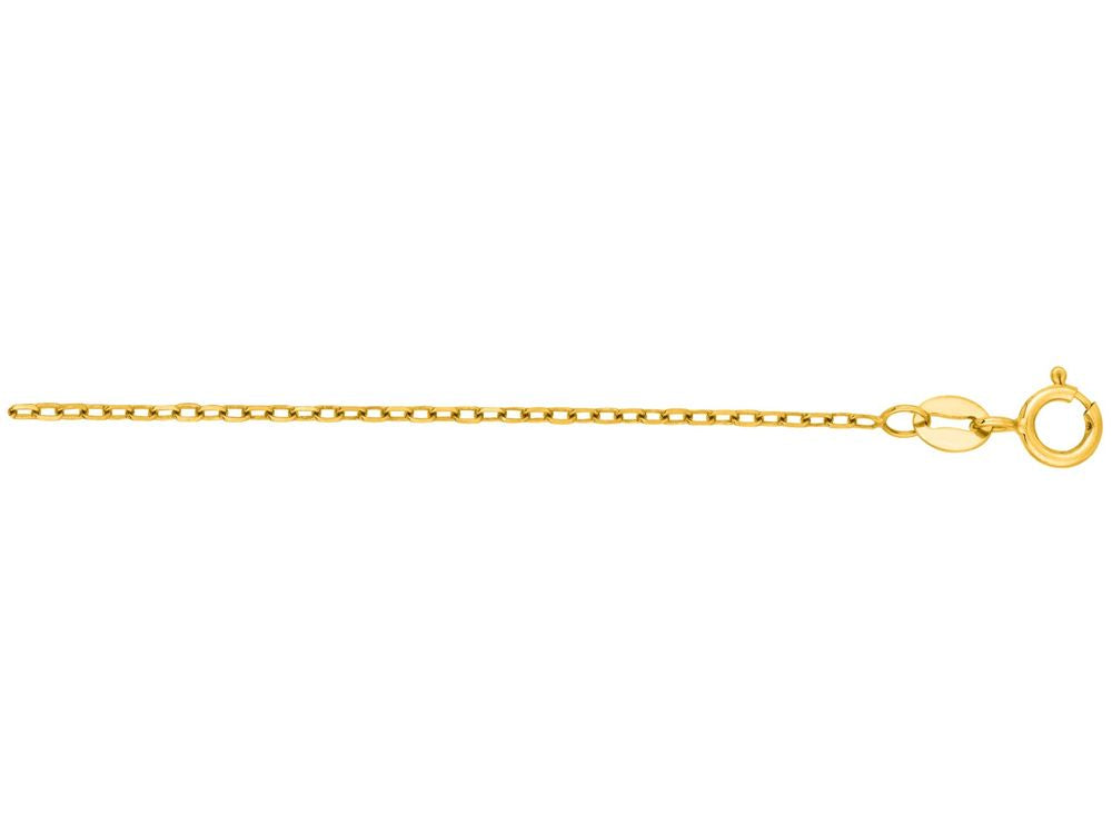 Finejewelers 14 Kt Yellow Gold 16 Inch 1.3mm Faceted Cable Link Chain Necklace Spring Ring Clasp