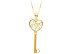 Finejewelers 14 Kt Yellow Gold 18 Inch Box Chain Spring Ring Claspkey Pendant Necklace Loveheart