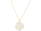 Finejewelers 14 Kt Two Tone Gold 34x29mm Tree Of Life 18 Inch 0.8mm Bright Cut Classic