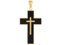 Finejewelers 14 Kt Yellow Gold Notapplicable Mm Cross Black Enamel Pendant Necklace 18 inch chain