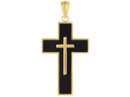 Finejewelers 14 Kt Yellow Gold Notapplicable Mm Cross Black Enamel Pendant Necklace 18 inch chain