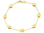 Finejewelers 14 Kt Yellow Gold 7.25 Inch Cable Chain Link Alternate And Textured Pebble Bracelet Lobster Clasp