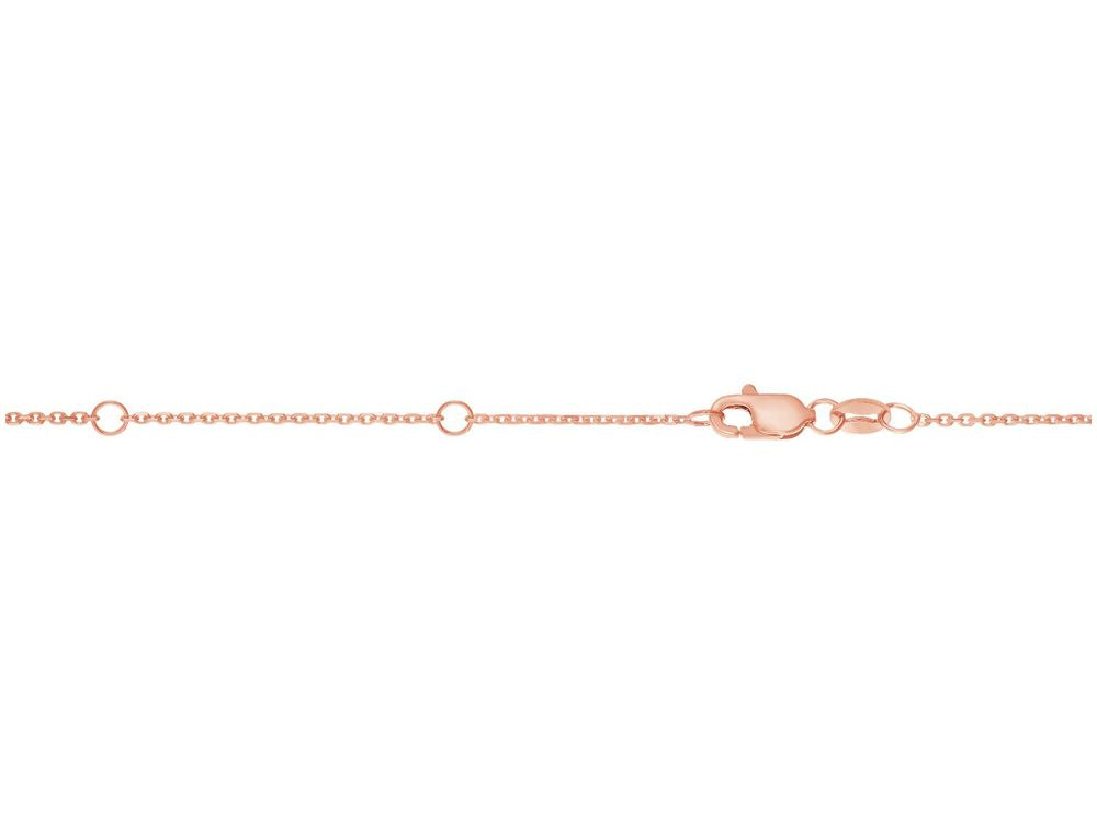 Finejewelers 14 Kt Rose Gold 18 Inch Rose 0.9mm Extenders At 16 Inch and 17 Inch Classic Cable Chain Necklace