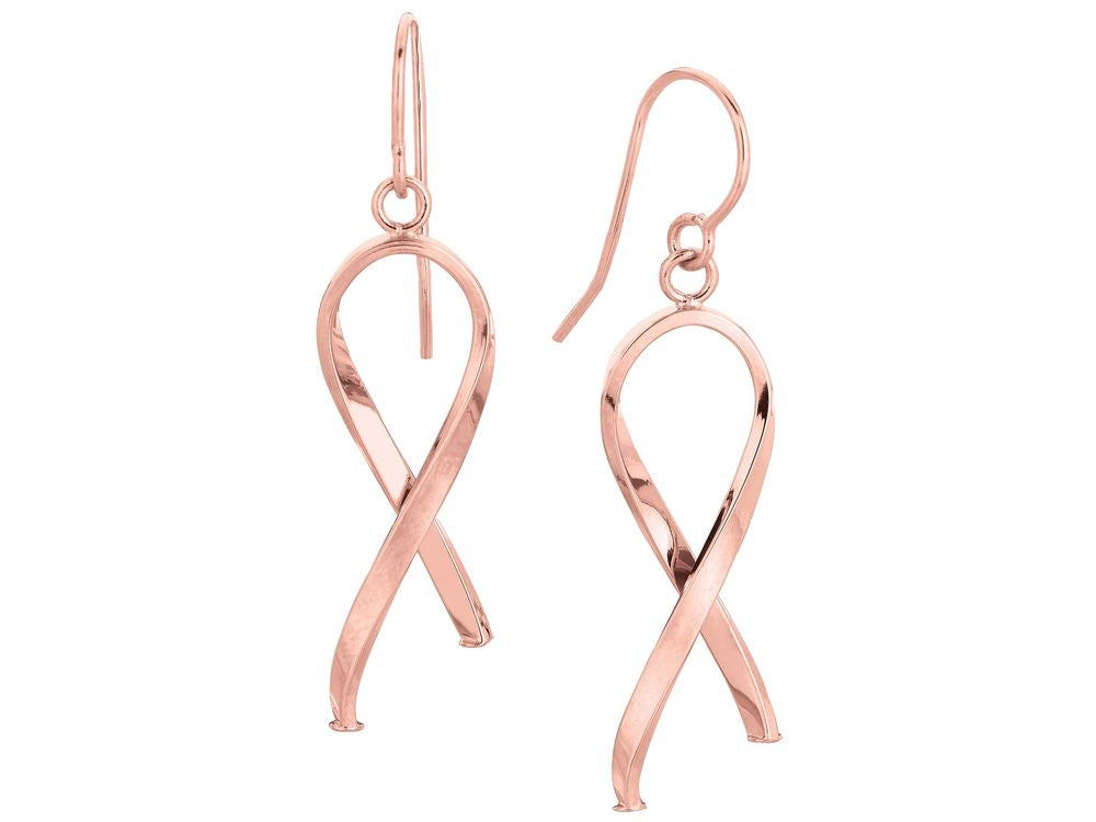 Finejewelers 14 Kt Rose Gold Ribbon Like Freeform Drop Earring