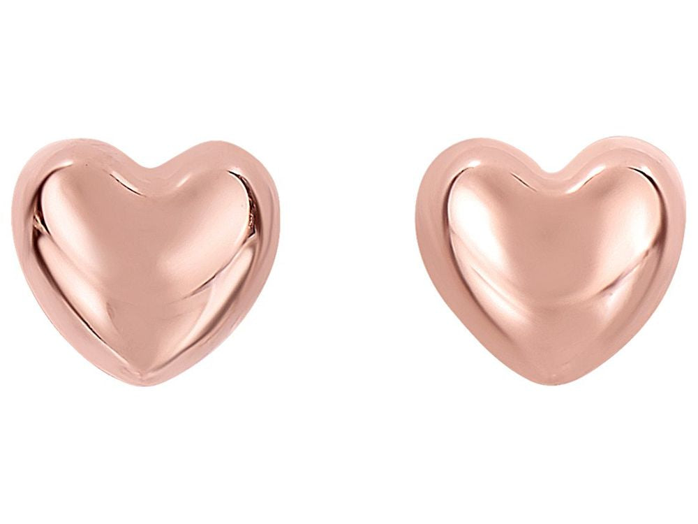 Finejewelers 14 Kt Rose Gold 8x7.3mm Puff Heart Fancy Post Earring