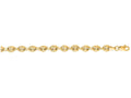 Finejewelers 14 Kt Yellow Gold 6 Inch 4.7mm Bright Cut Puffeded Mariner Bracelet Chain With Lobster Clasp