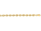 Finejewelers 14 Kt Yellow Gold 6 Inch 4.7mm Bright Cut Puffeded Mariner Bracelet Chain With Lobster Clasp