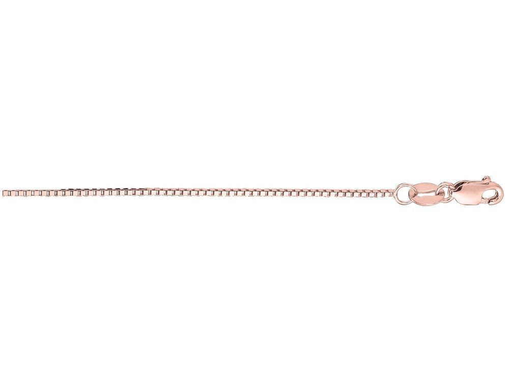 Finejewelers 14 Kt Rose Gold 16 Inch 0.8mm Classic Box Chain Necklace With Lobster Clasp