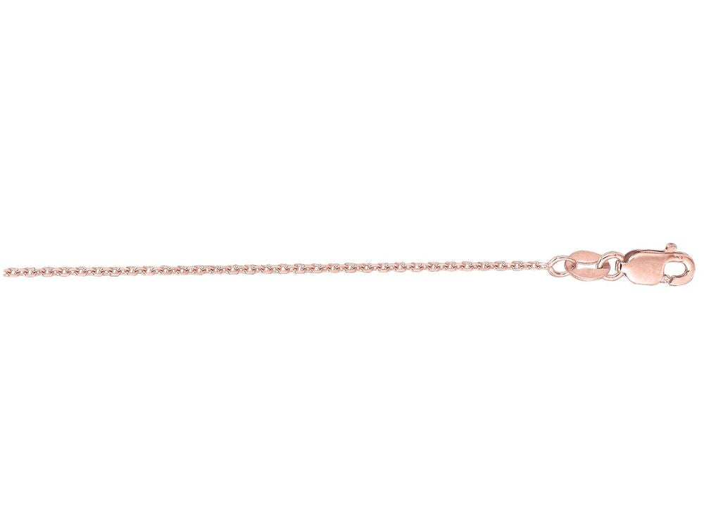 Finejewelers 14 Kt Rose Gold 16 Inch 1.1mm Bright Cut Cable Link Chain Necklace With Spring Ring Clasp