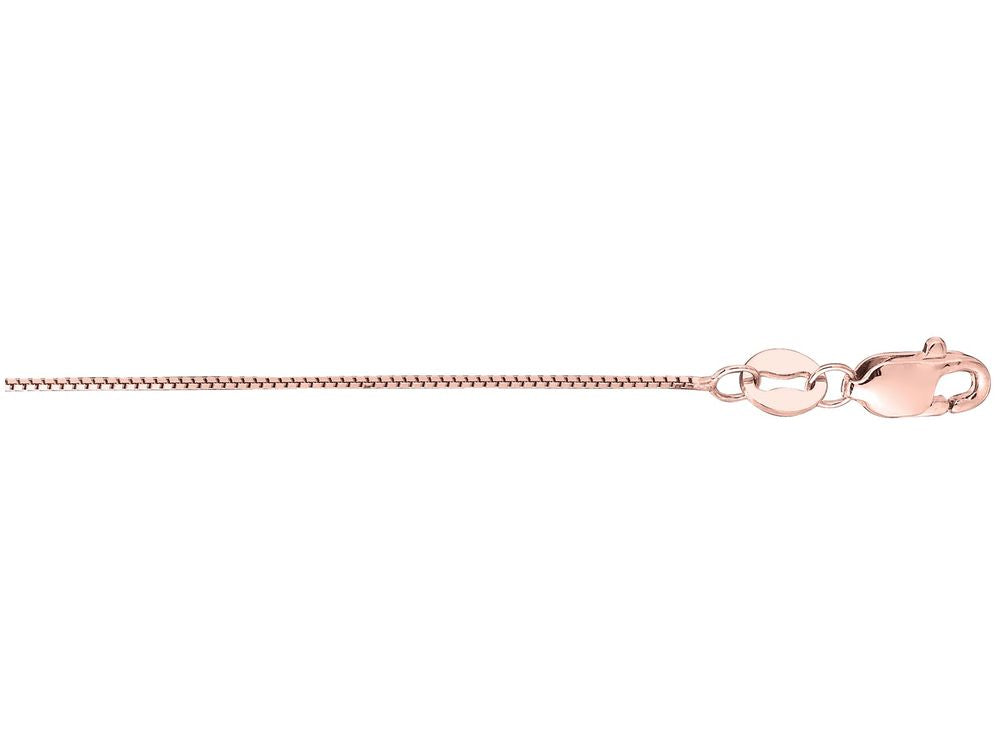 Finejewelers 14 Kt Rose Gold 18 Inch 0.45mm Classic Box Chain Necklace With Lobster Clasp