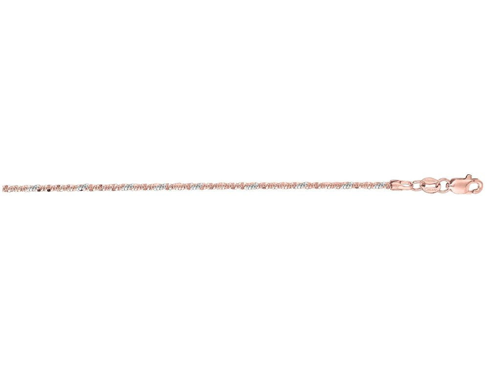 Finejewelers 14 Kt White Gold 16 Inch With 1.5mm Bright Cut Sparkle Chain Necklace With Lobster Clasp