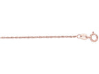 Finejewelers 14 Kt Rose Gold 16 Inch 1.0mm Bright Cut Singapore Chain Necklace With Spring Ring Clasp