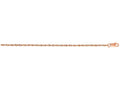 Finejewelers 14 Kt Rose Gold 18 Inch Rose 0.78mm Lobster Carded Rope Chain Necklace With Lobster Clasp
