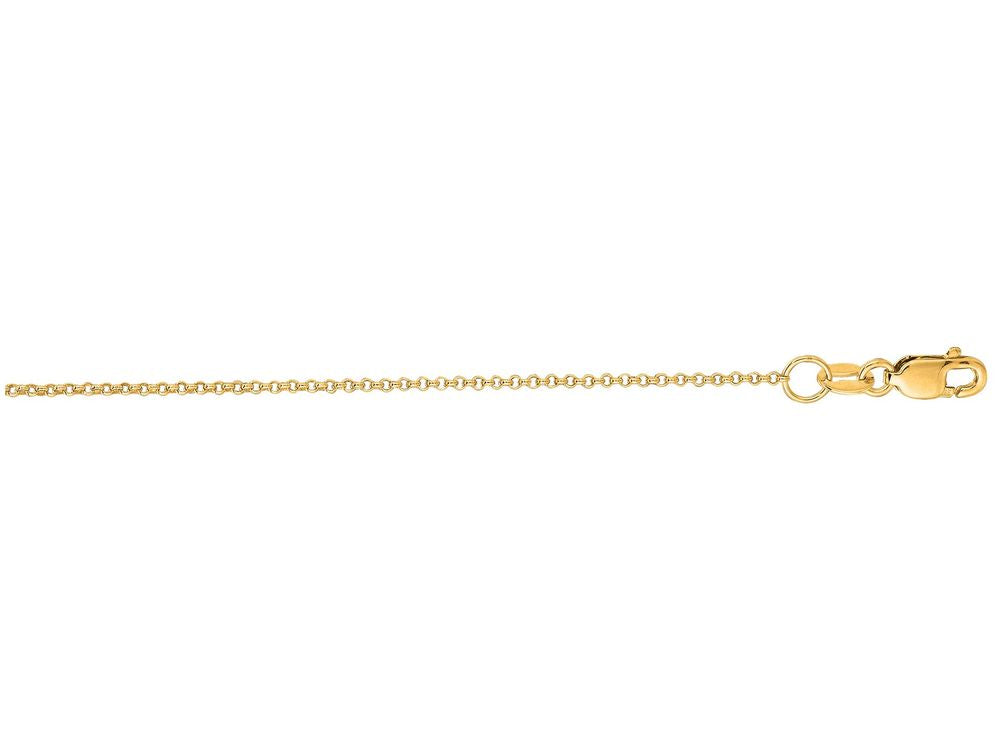 Finejewelers 14 Kt Yellow Gold 16 Inch 1.1mm Bright Cut Rolo Chain Necklace With Lobster Clasp