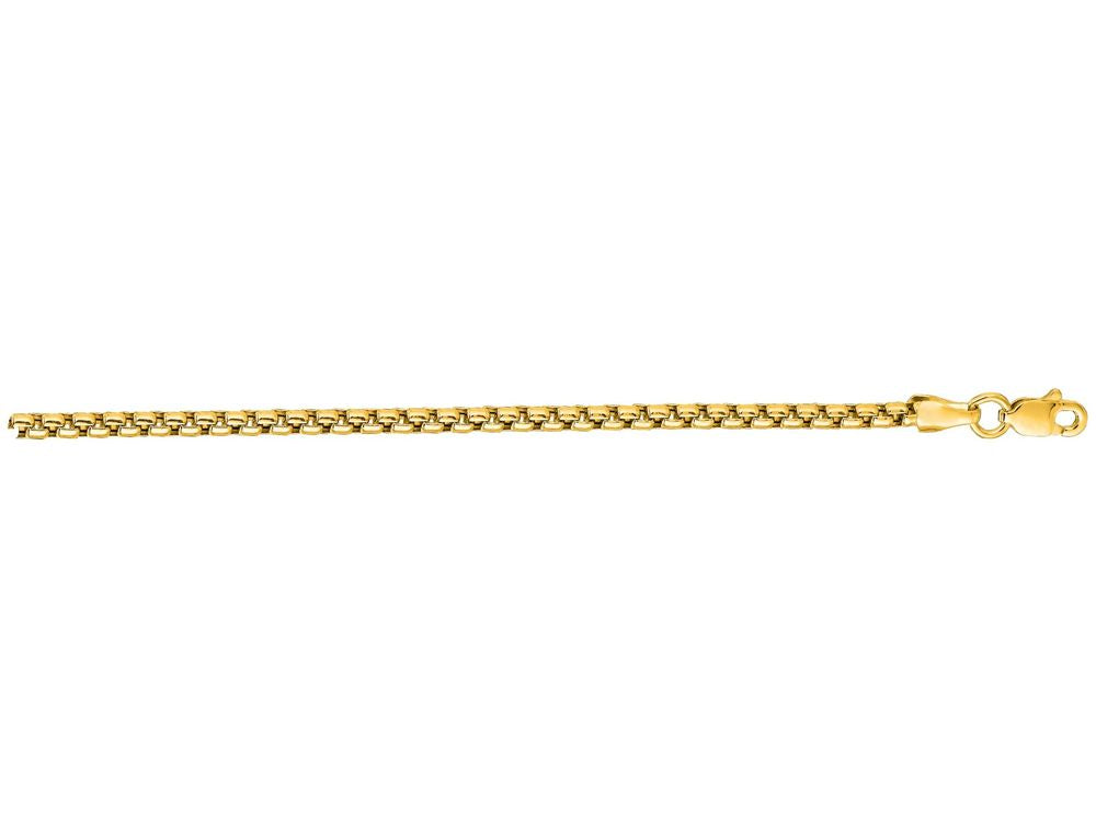 Finejewelers 14 Kt Yellow Gold 16 Inch 3.4mm Round Box Chain Necklace With Lobster Clasp